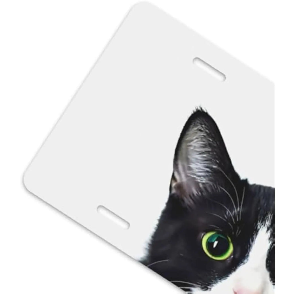 Tuxedo Cat Aluminum Vanity License Plate Cover for Cars Vanity License Plate HIP