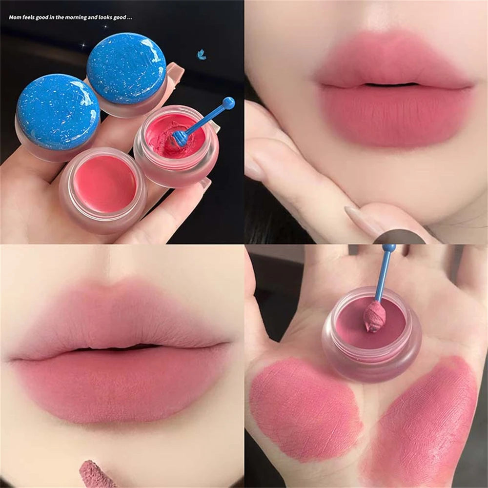 Slightly Drunk Rose Canned Lip Mud Mist Lipstick Moisturizing Velvet Matte Mousse Solid Lip Gloss Rouge Cream Tint Lips Makeup HIP 02