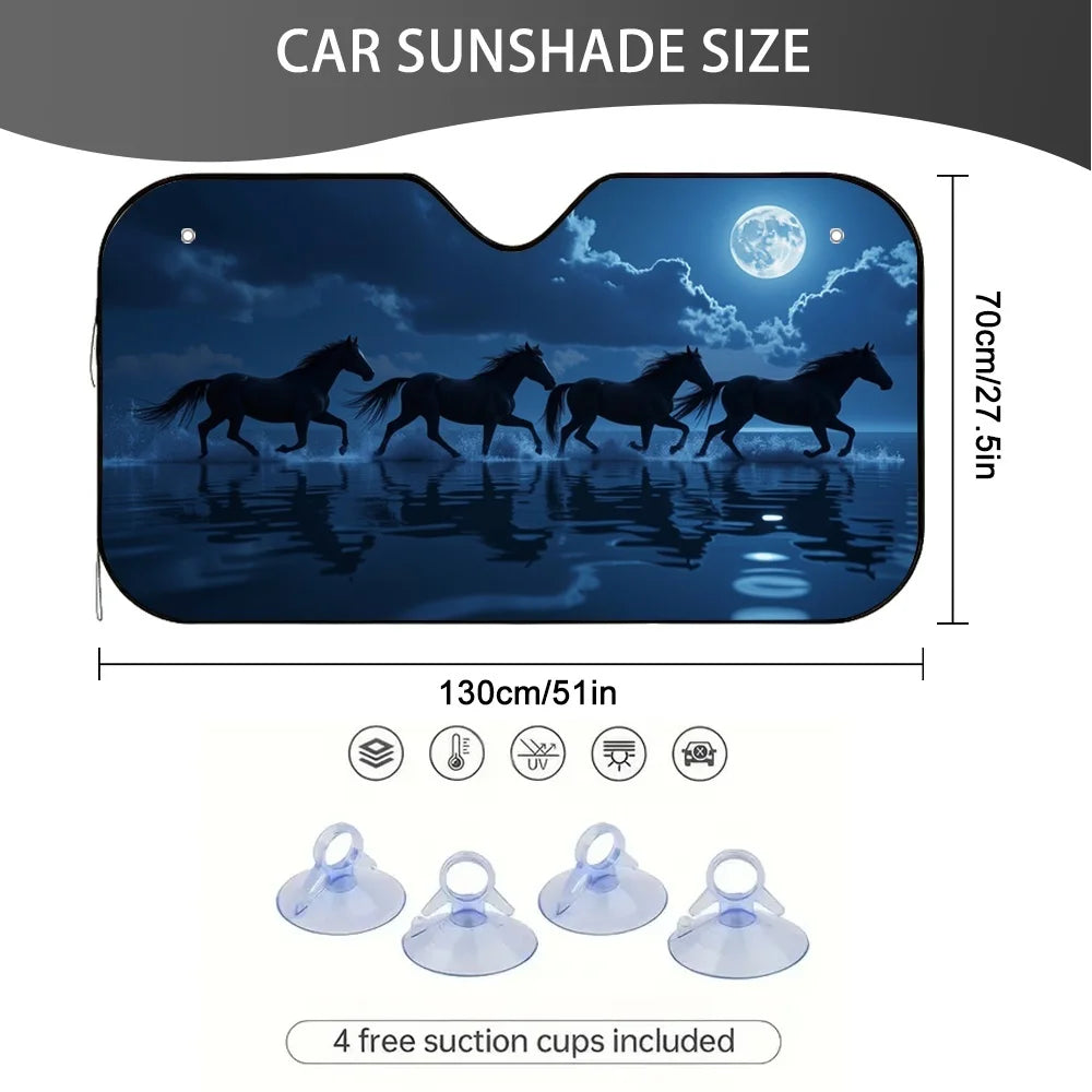 2D Car Windshield Sunshade – UV Protection Polyester Print Car Windshield Sunshade HIP