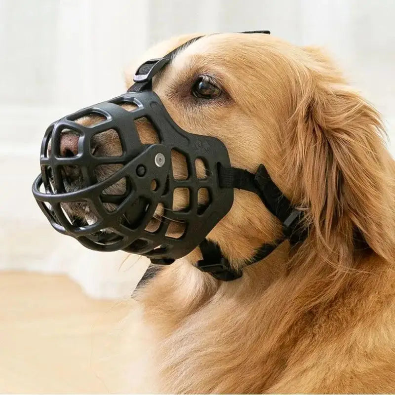 Breathable Basket Dog Muzzle with Movable Cover | Medium & Large Dog Muzzle HIP