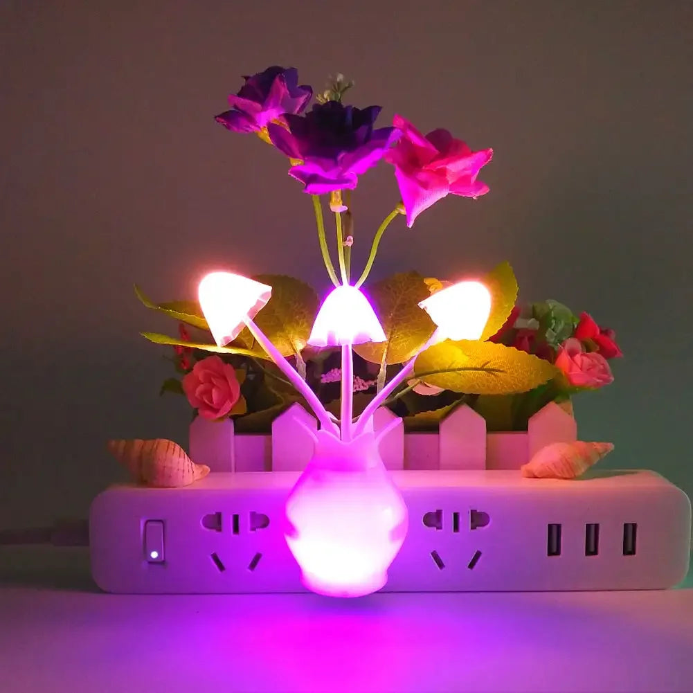 New Mushroom Lamp Novelty Night Light Fungus Luminaria Lamp LED 3 Colorful LED Night Lights Sensor 220v Fungus Luminaria Lamp HIP