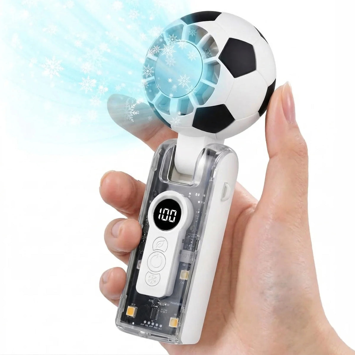 Fireurus Handheld Foldable Fan – Rechargeable, LED, Cold Compress Portable Handheld Fan HIP
