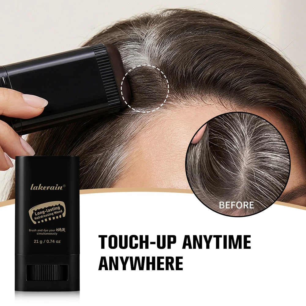 3-Color Quick Touch-Up Hair Stick Beard Color Stick Portable Temporary Quick Coverage Hair Pen Instant Dye Stick Comb HIP