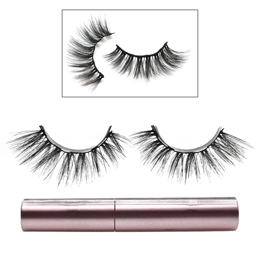 1 Pair Magnetic Eyelashes 3D Mink False Eyelash Magnetic Eyeliner Waterproof Long Lasting Fake Eyelash Tweezer Kit 18 Styles HIP SA123