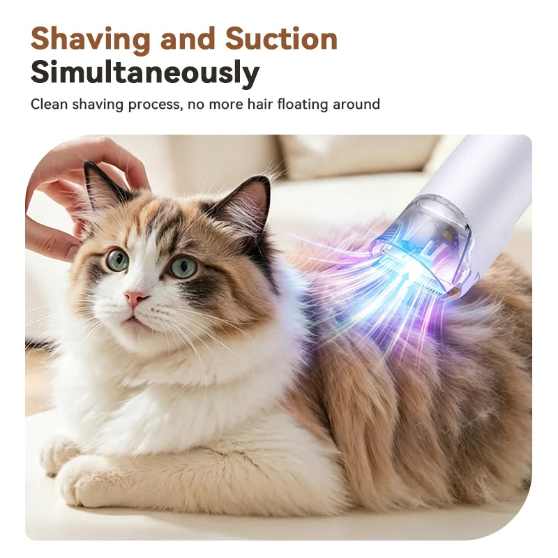 ROJECO Multifunction Pet Grooming Vacuum Kit 5 IN 1 Portable Cat Vacuum Cleaner For Dog Hair Vacuum Groomer Kit with 2L Dust Cup HIP