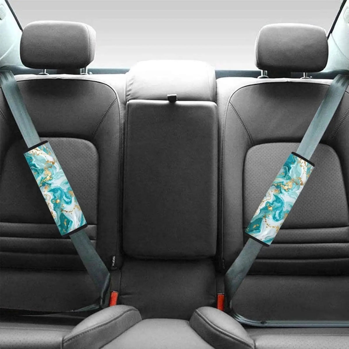 Teal Marble Seat Belt Cover Pads – Soft Shoulder Cushions Seat Belt Cover HIP