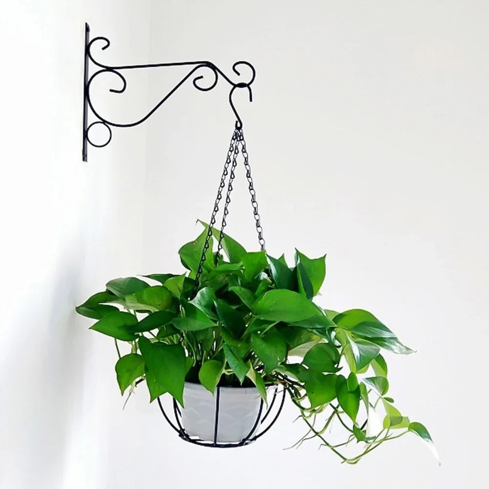 Hanging Bracket Hooks Hanger Wall Bird Flower Garden Pot Basket Planter Lantern Metal Feeder Chime Wind Mount Hook HIP
