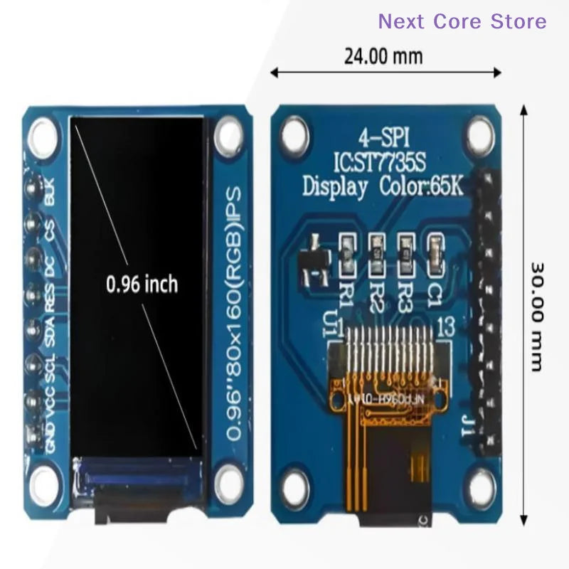 0.96" IPS TFT LCD Display Module 160x80 SPI ST7735S 3.3V LCD Display Module HIP