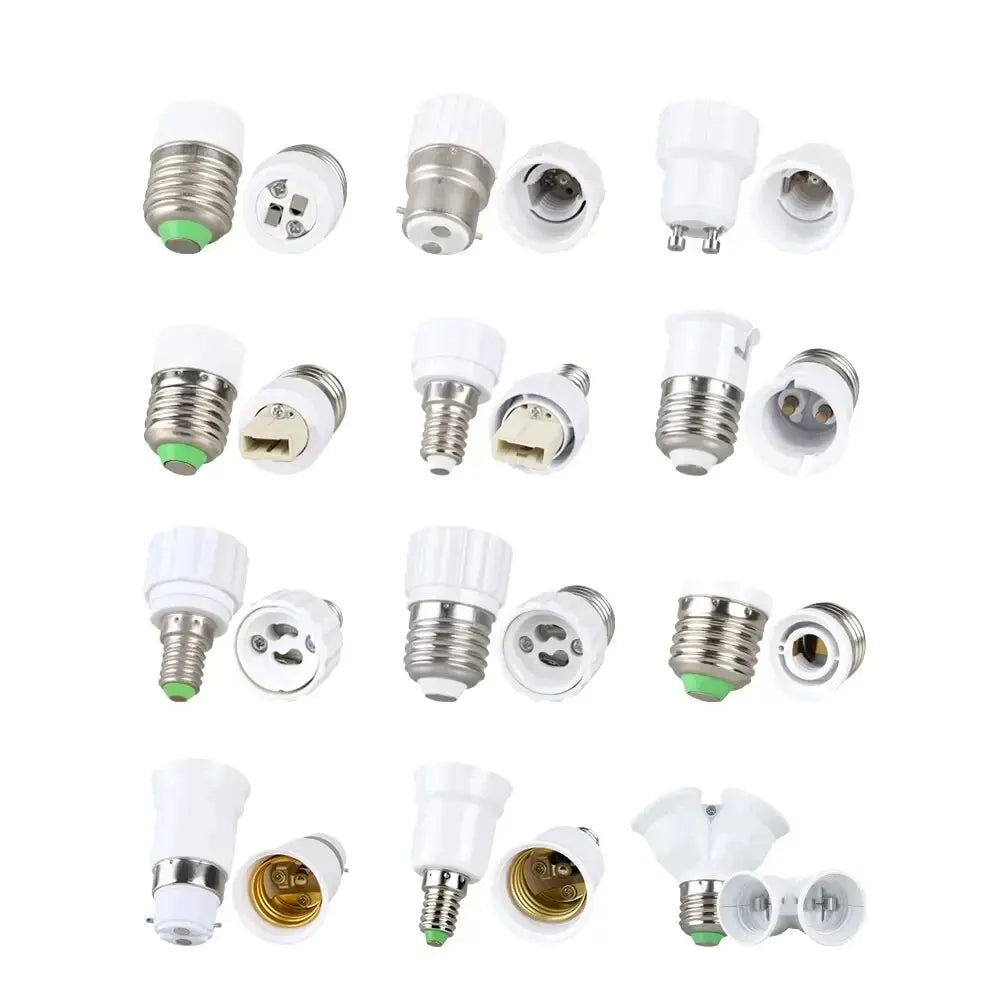 E17 E27 Lamp Base Accessories E14 E12 Lamp Holder GU10 G9 B22 MR16 Light Bulb Socket Lamps Adapter Household Converter Fittings HIP B22 to E27