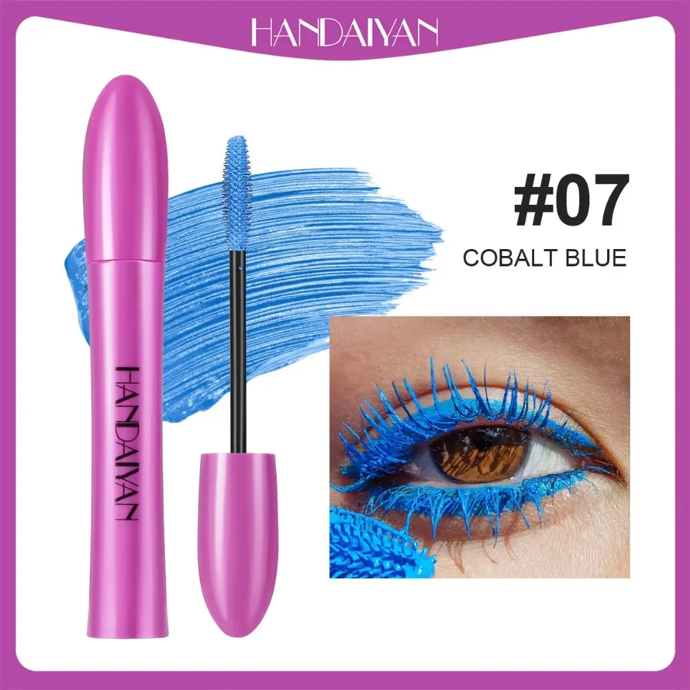 10 Color Waterproof Volumizing Mascara Smudge-Proof Curling Long-Lasting Sapphire Blue Pink Mascara for Bold Eye Look Cosmetics HIP 07