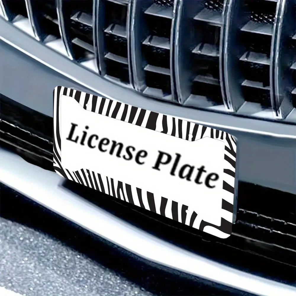 2-Pack Aluminum Zebra Stripe License Plate Frames – Unisex License Plate Frame HIP