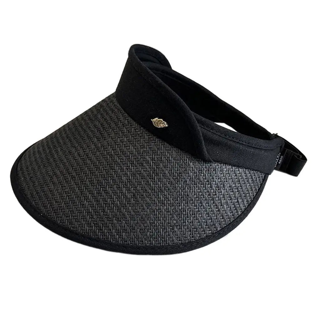 Women's Raffia Visor Sun Hat – Breathable Adjustable Outdoor Visor Sun Hat HIP 4