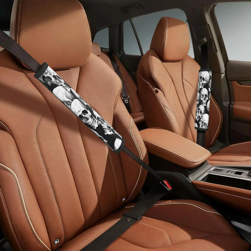 Halloween Skull Seat Belt Cover Pads – Neoprene 2-Pack Seat Belt Cover HIP