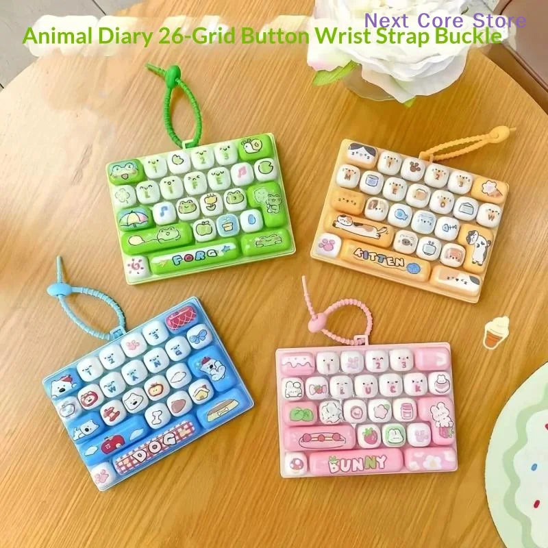 Anime Keyboard Fidget Keychain – 26-Key Clickable Charm Fidget Keychain Toy HIP