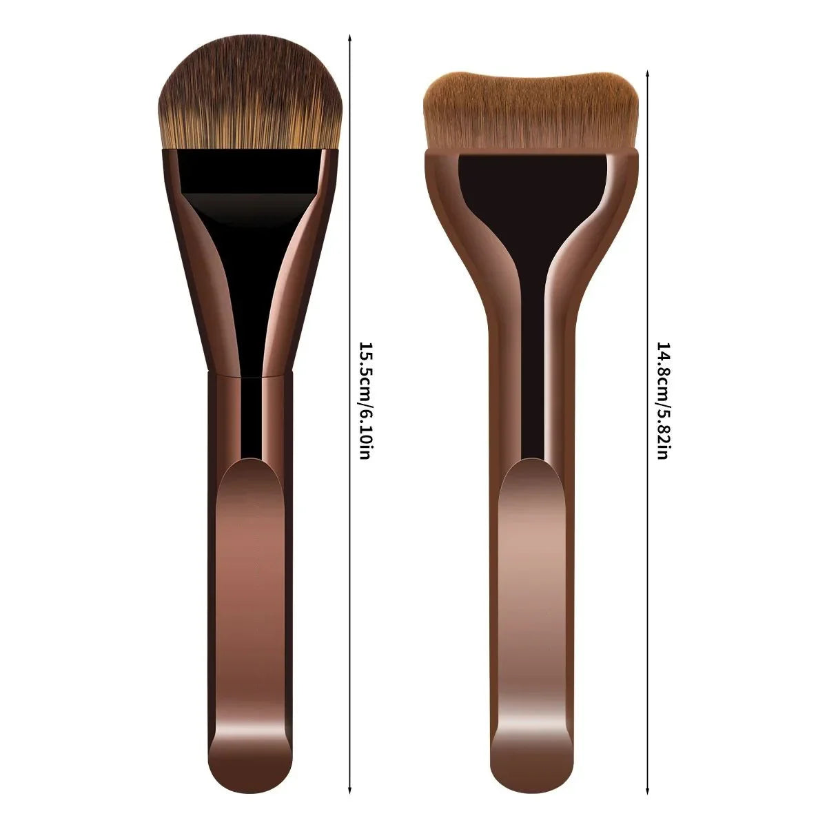 2-Pack Flat Foundation Brushes – Synthetic, Streak-Free Finish Foundation Brush Set HIP