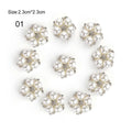10-Pack Flower Pearl Rhinestone Buttons – DIY Wedding Craft Craft Buttons HIP 1