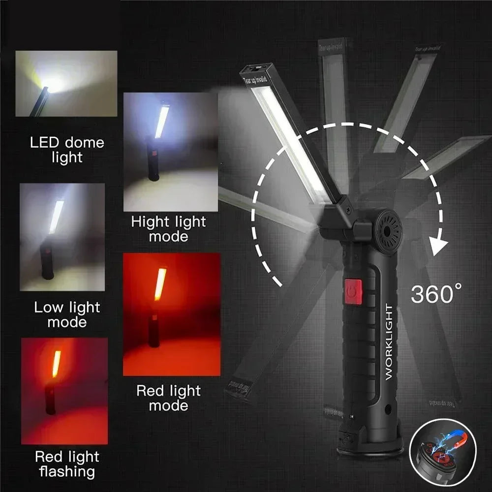 COB LED Work Light – USB Rechargeable Magnetic Flashlight LED Work Light HIP
