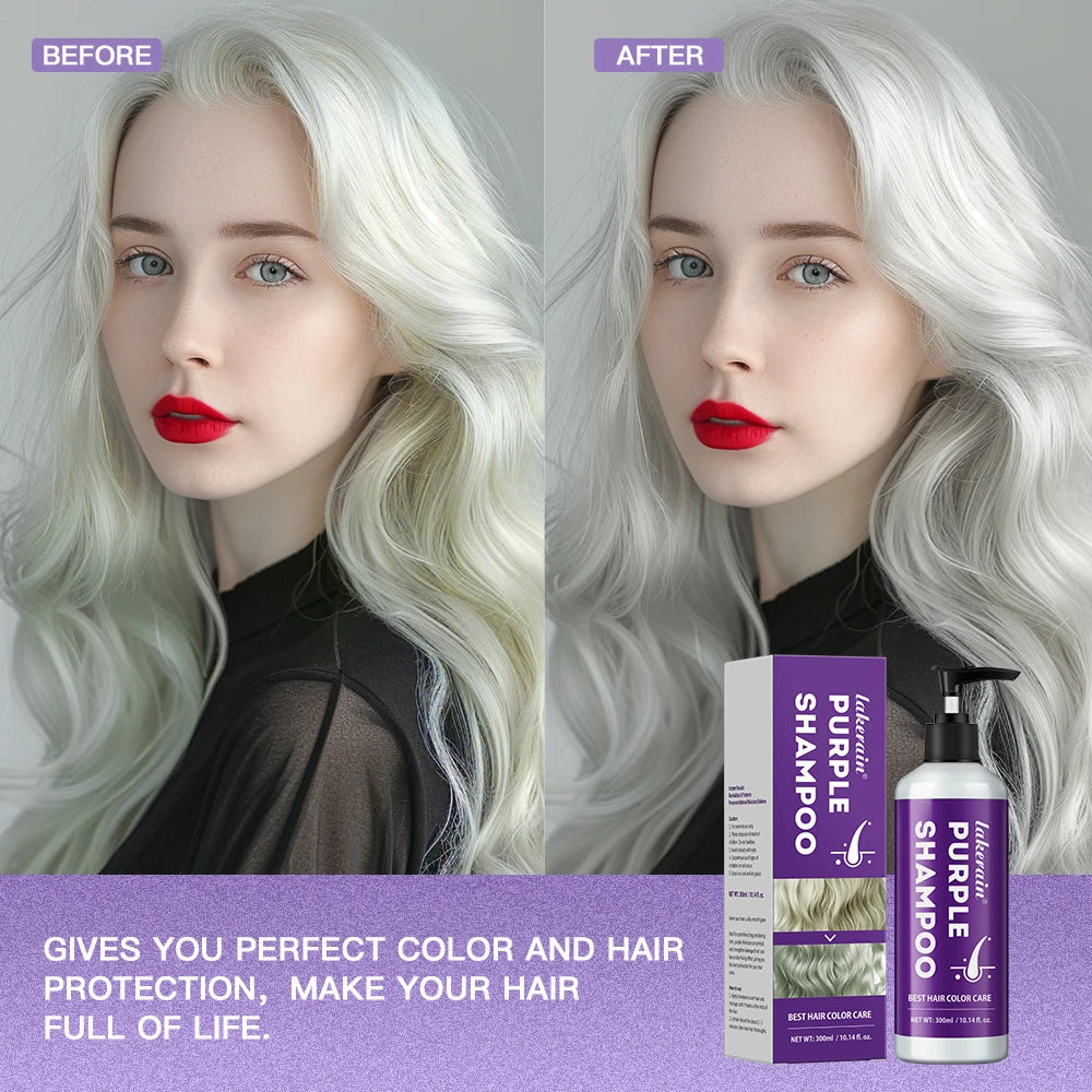 Purple Hair Dye Shampoo for Blonde to Cover Gray Non-irritating Hair Fading Yellow After Bleach Hair Shampoo Gray Hair Remedy HIP