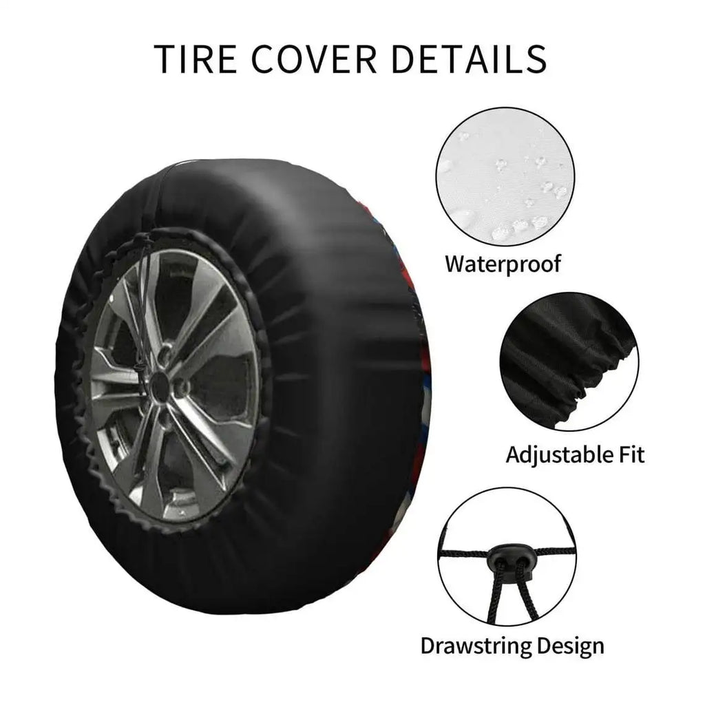 Halloween Pumpkin Floral Spare Tire Cover – Blue, No Camera Hole Spare Tire Cover HIP