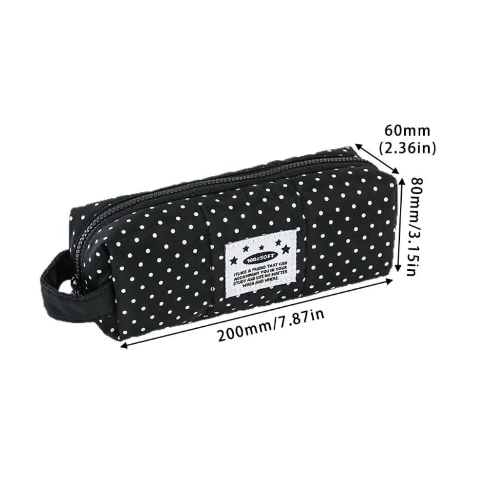 Polka Dot Pencil Case – Large Capacity Zipper Pouch for Students Pencil Case HIP