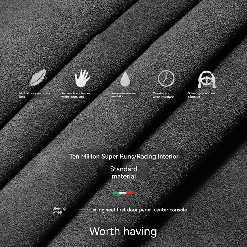 O SHI CAR Suede Steering Wheel Cover – Universal 37–38cm Steering Wheel Cover HIP