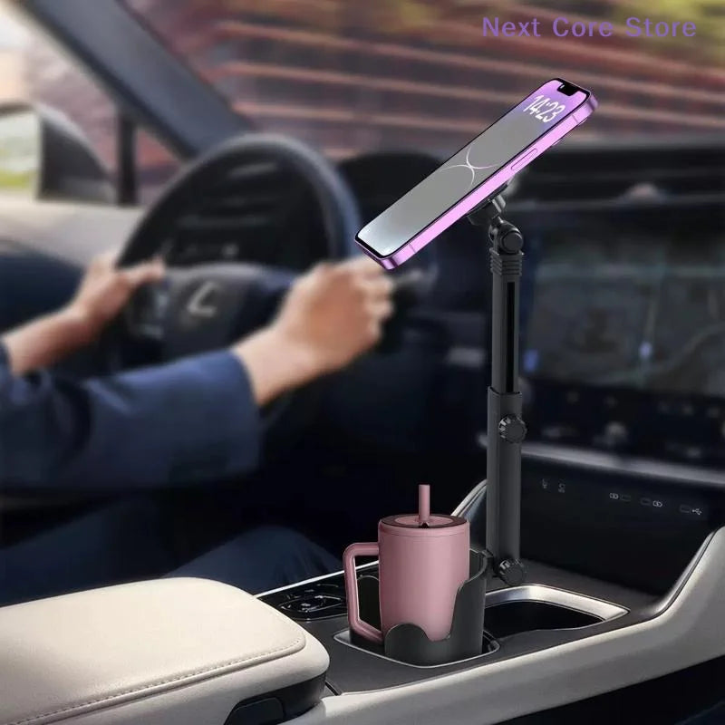 Car Cup Holder Magnetic Phone Mount – 360° Adjustable Arm Car Phone Mount HIP
