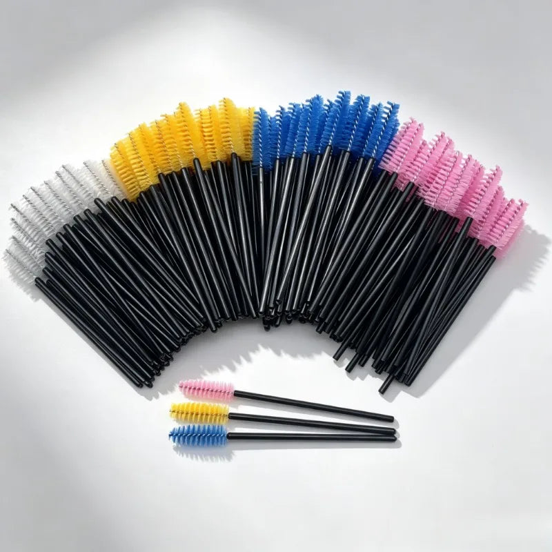 50-Pc Disposable Mascara Wands & Eyebrow Brushes – Diamond Handle Disposable Makeup Applicators HIP