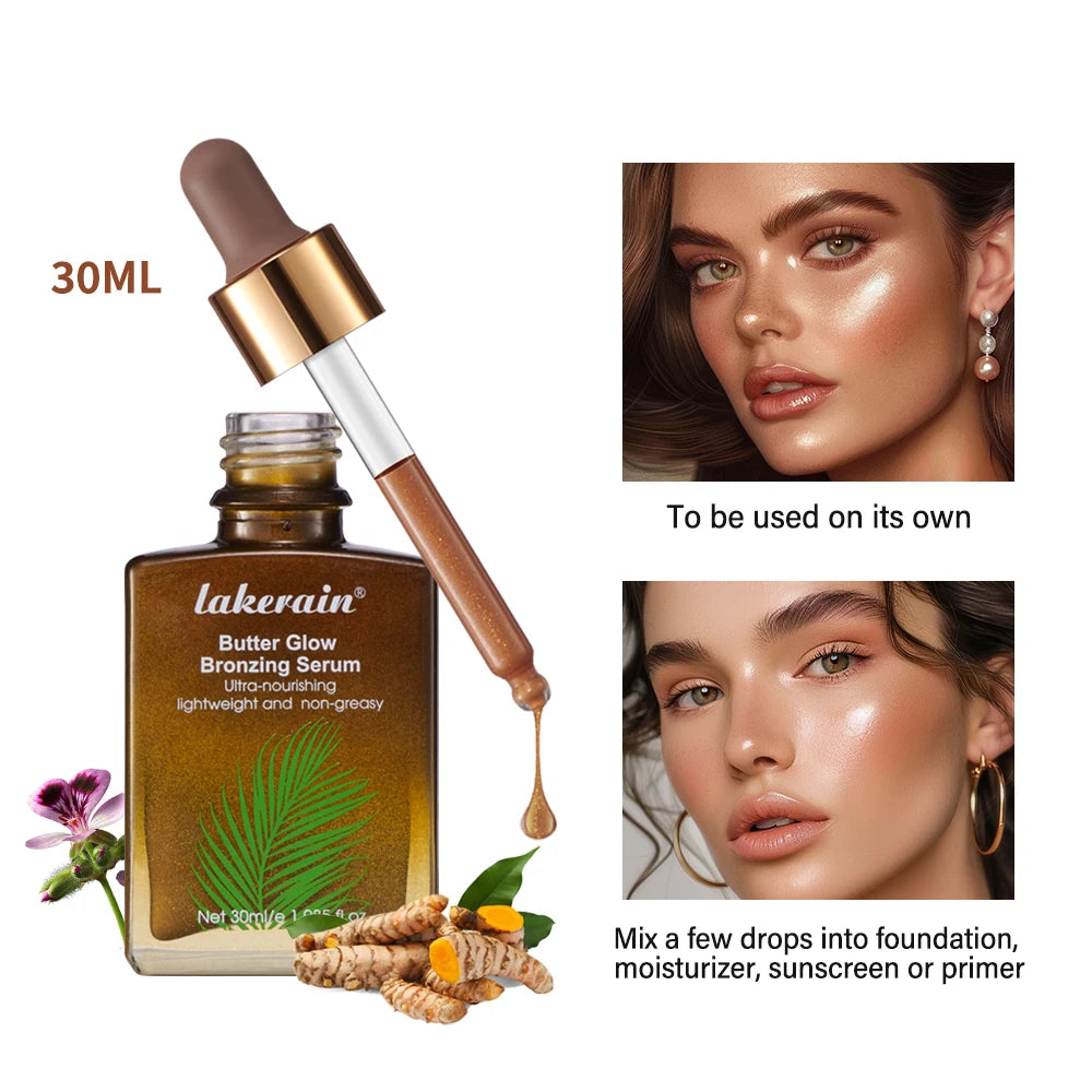Butter Glow Bronzing Serum Innovative Nourishing Skincare Bronzing Drops for Radiant Natural Sunkissed Complexion Sunkissed Glow HIP