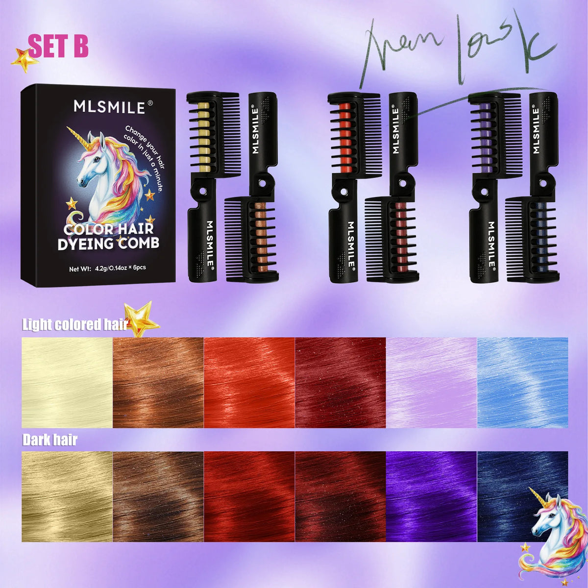 Temporary Hair Color Dye Comb Stick – Washable & No Damage Temporary Hair Dye Comb HIP B