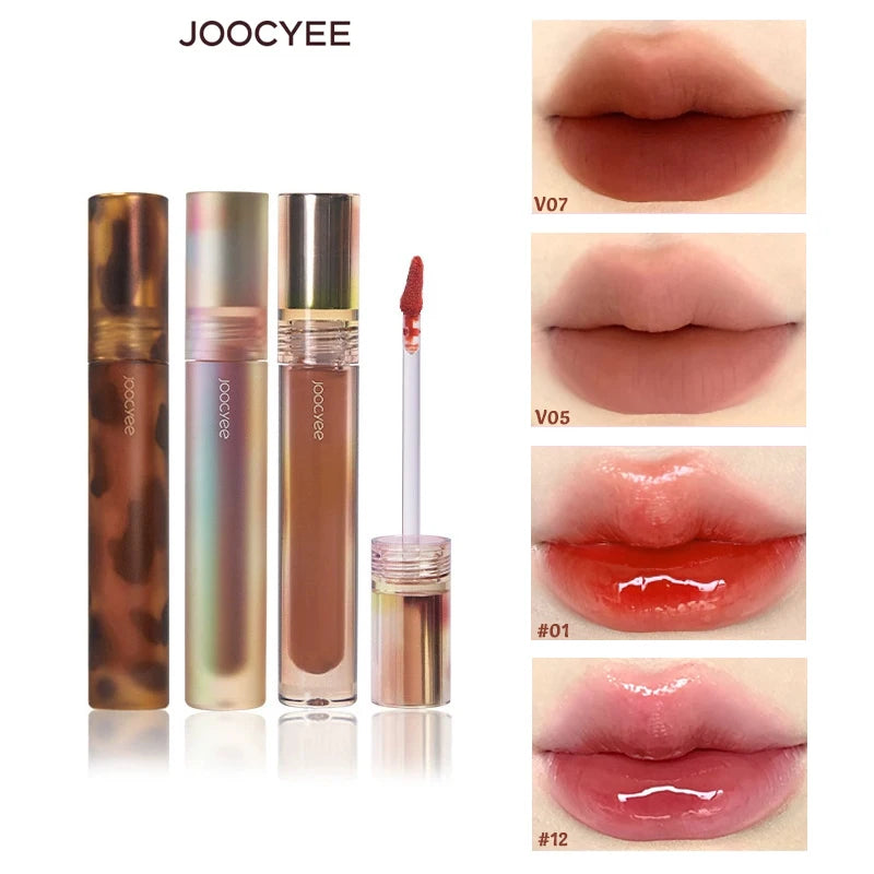 JOOCYEE Lip Gloss – Mirror Finish Mud Lip Tint & Velvet Lipstick Lip Gloss Tint HIP