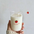 300ml Strawberry Glass Cup – Heat & Cold Resistant Drinkware Glass Drinkware Cup HIP 1pcs 300ml