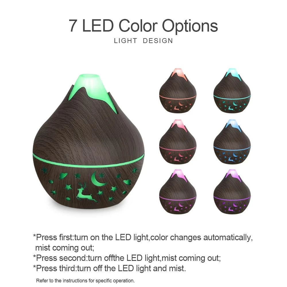 200ml USB Cool Mist Aroma Diffuser – Wood Grain Humidifier Aroma Diffuser Humidifier HIP