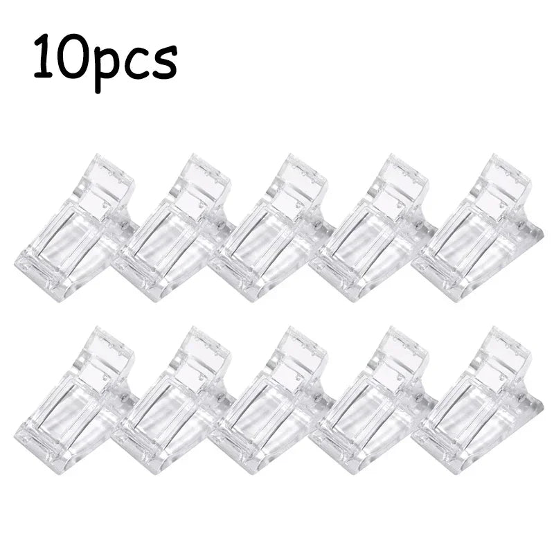 Nail Dual Form Clips – Quick Gel & Acrylic Extension Builder Nail Extension Tool HIP C594-White 10pcs