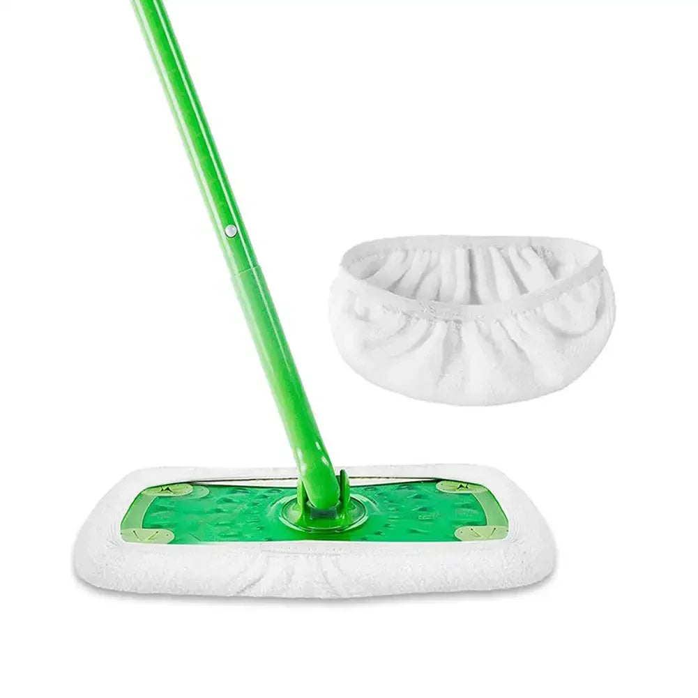 Sweep Wet & Dry Cleaning Cloths Reusable Microfiber Mop Pads Green Furniture Flooring Mop Head Replacement Washable Rag Towel HIP White Microfiber 45.3cm