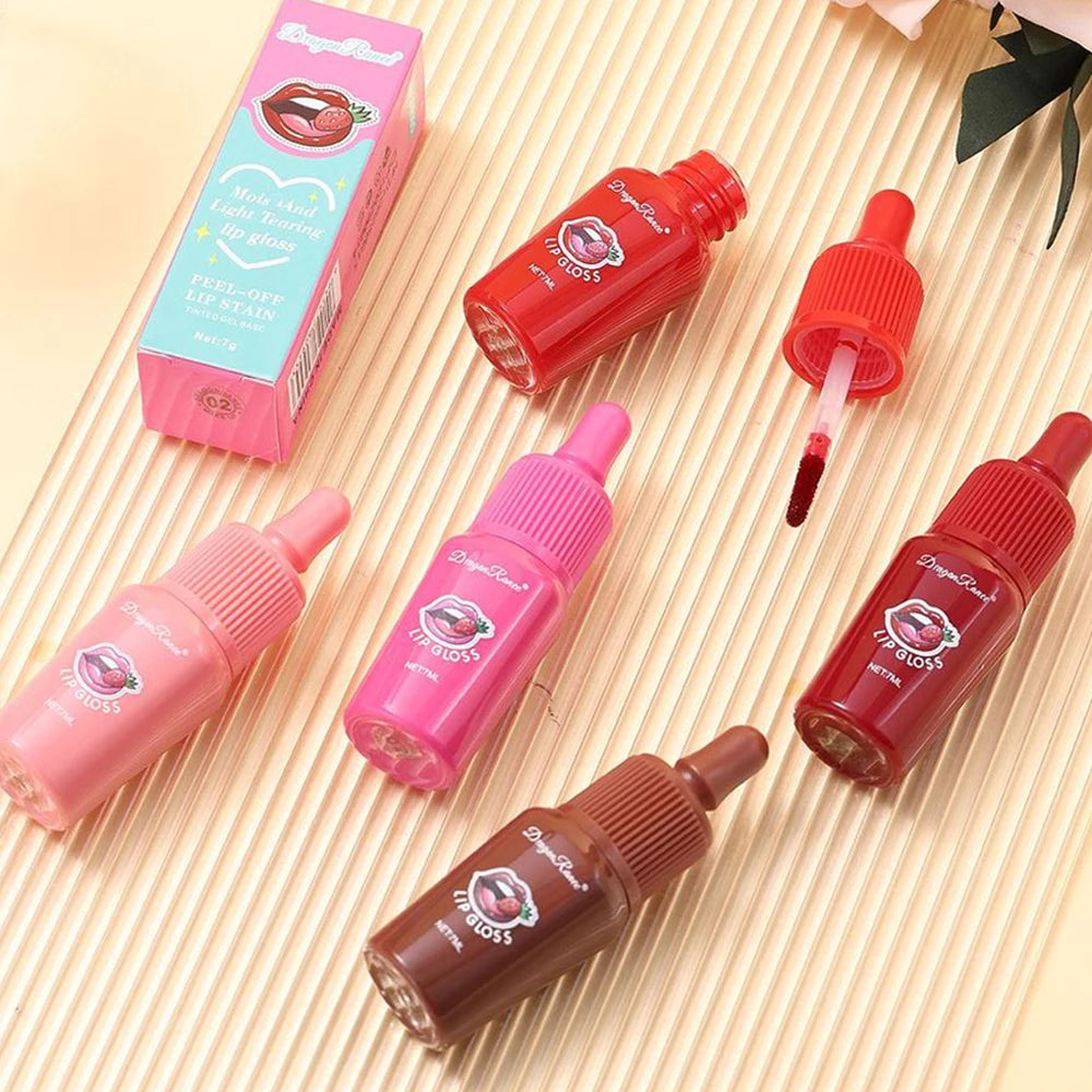Peel-off Lip Gloss Waterproof Long Lasting Non-Stick Cup Lipstick Matte Sexy Red Tear-off Liquid Tattoo Lip Stain Cosmetics HIP