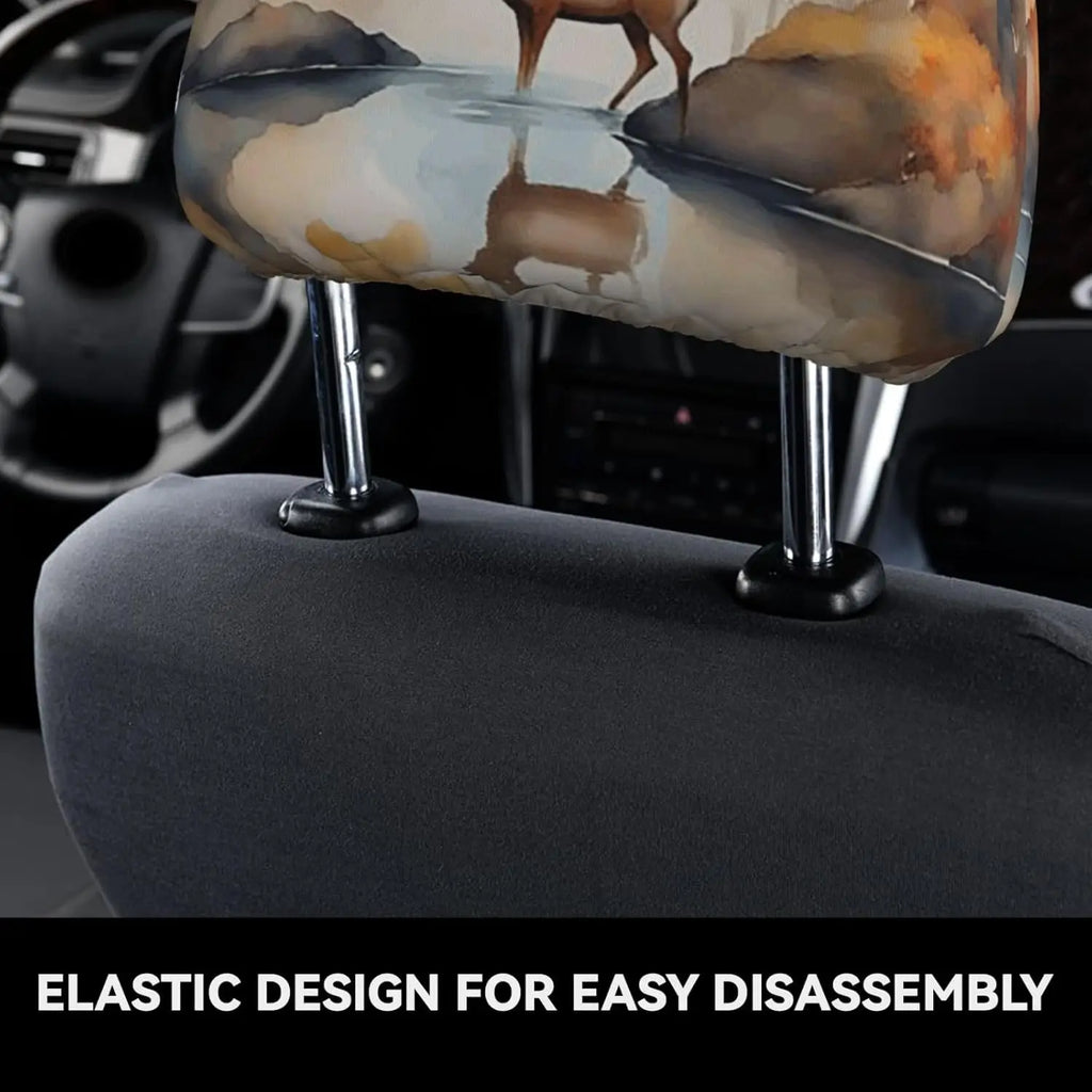 Funny Car Headrest Covers Set – 2 Pcs Full-Print Design | HIP Car Headrest Cover Set HIP