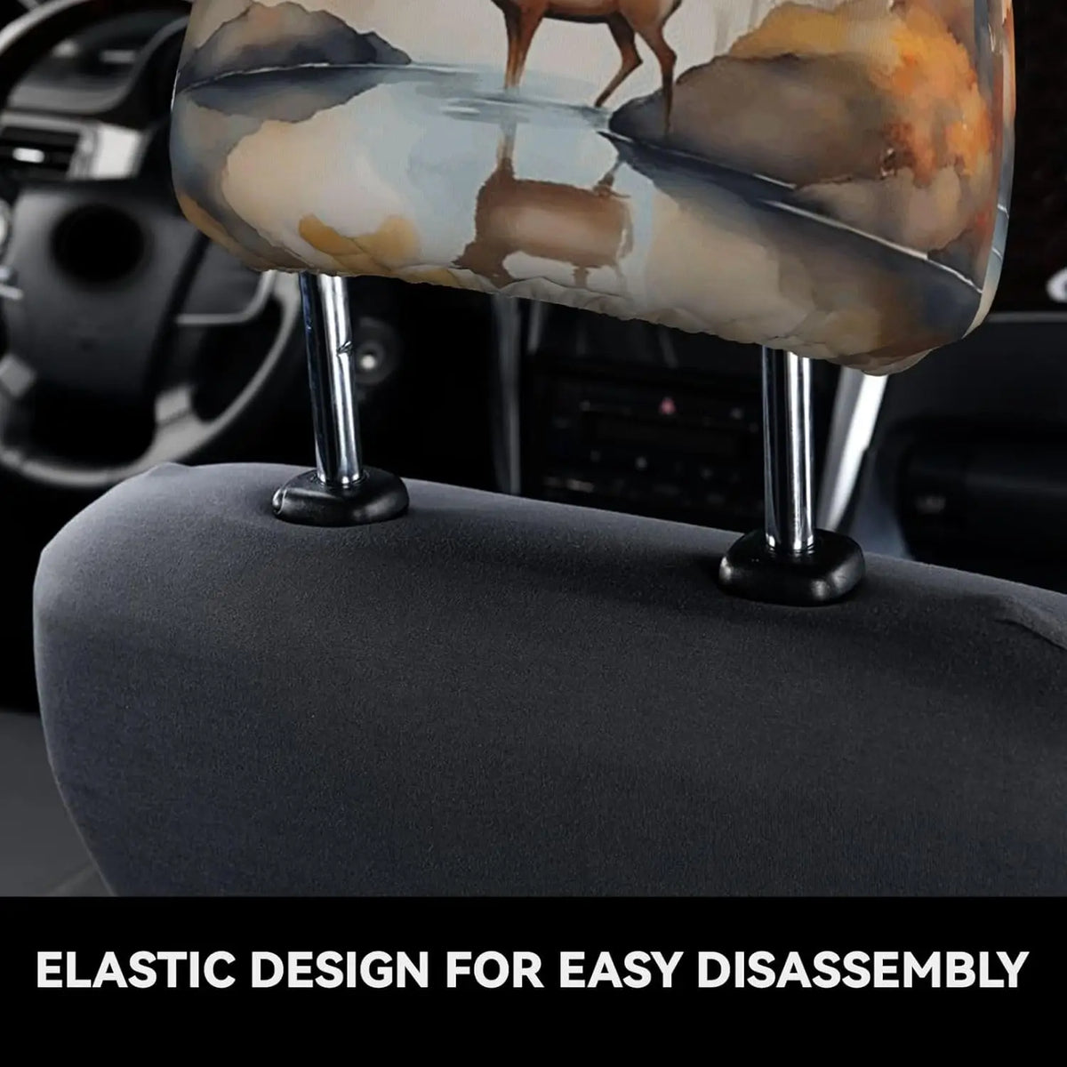Funny Car Headrest Covers Set – 2 Pcs Full-Print Design | HIP Car Headrest Cover Set HIP