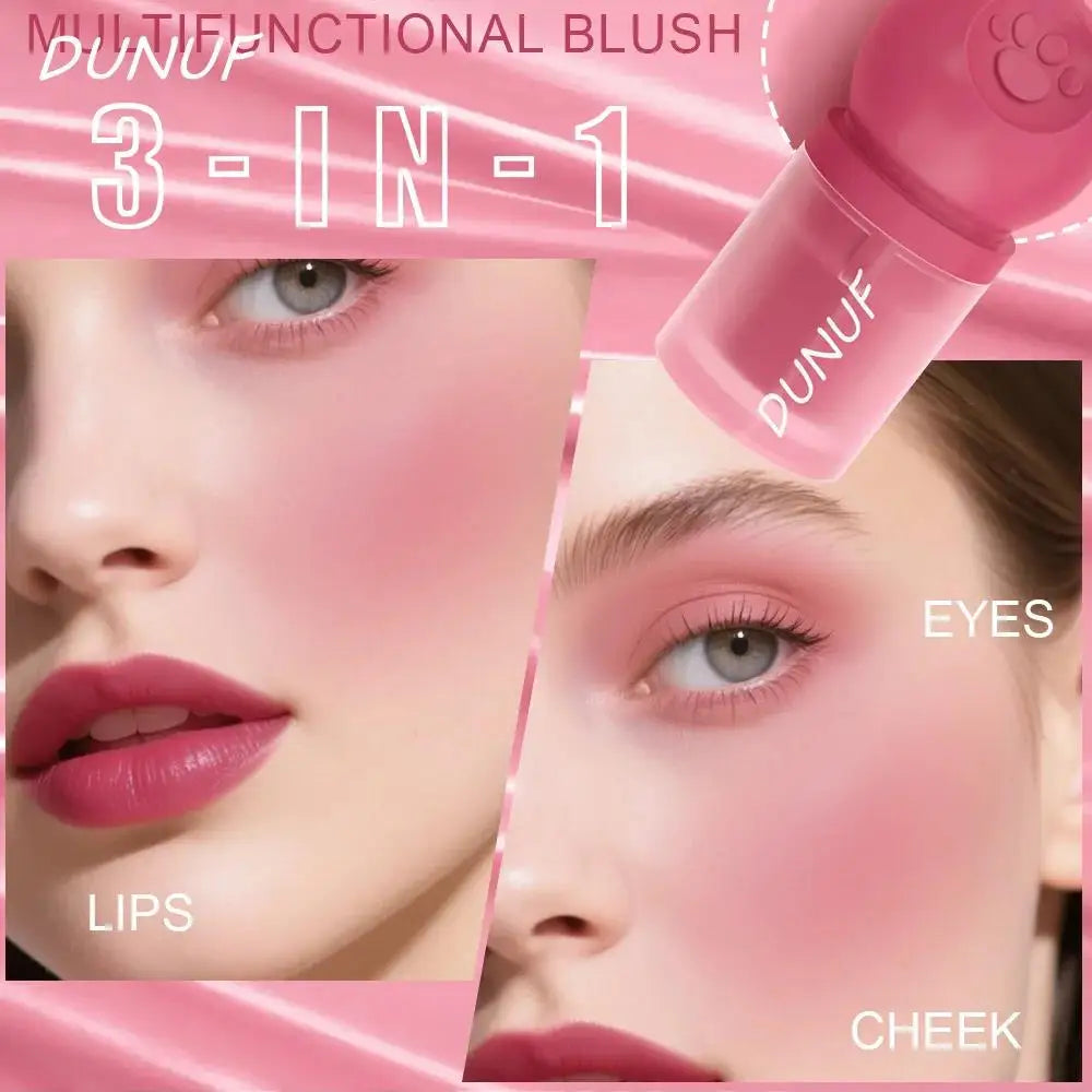 DUNUF Cat Paw Liquid Blush Trio – Buildable & Long-Lasting Liquid Blush Stick HIP