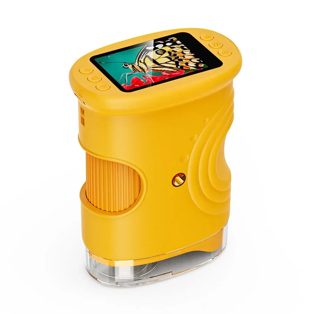 1000X Digital Pocket Microscope for Kids – 4K 2" Screen Kids Digital Microscope HIP Yellow