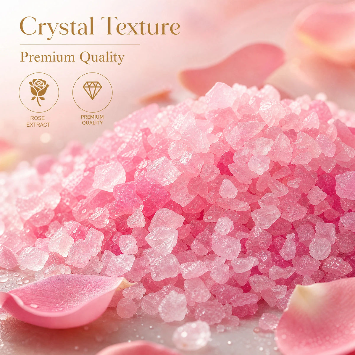 Rose Bath Salt with Essential Oil – Portable Spa Soak Rose Bath Salt HIP