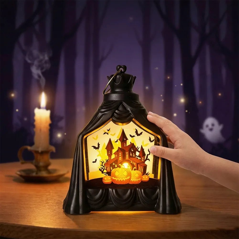 With Handle LED Candle Halloween Glowing Pumpkin Lantern Batteries Included Spooky Decor For Kids Trick Or Treat Home Party HIP