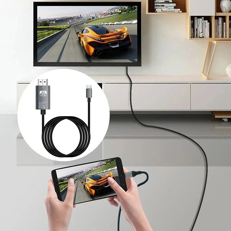 4K 60Hz USB-C to HDMI Cable Adapter – iPhone 15, MacBook, iPad USB-C HDMI Cable HIP