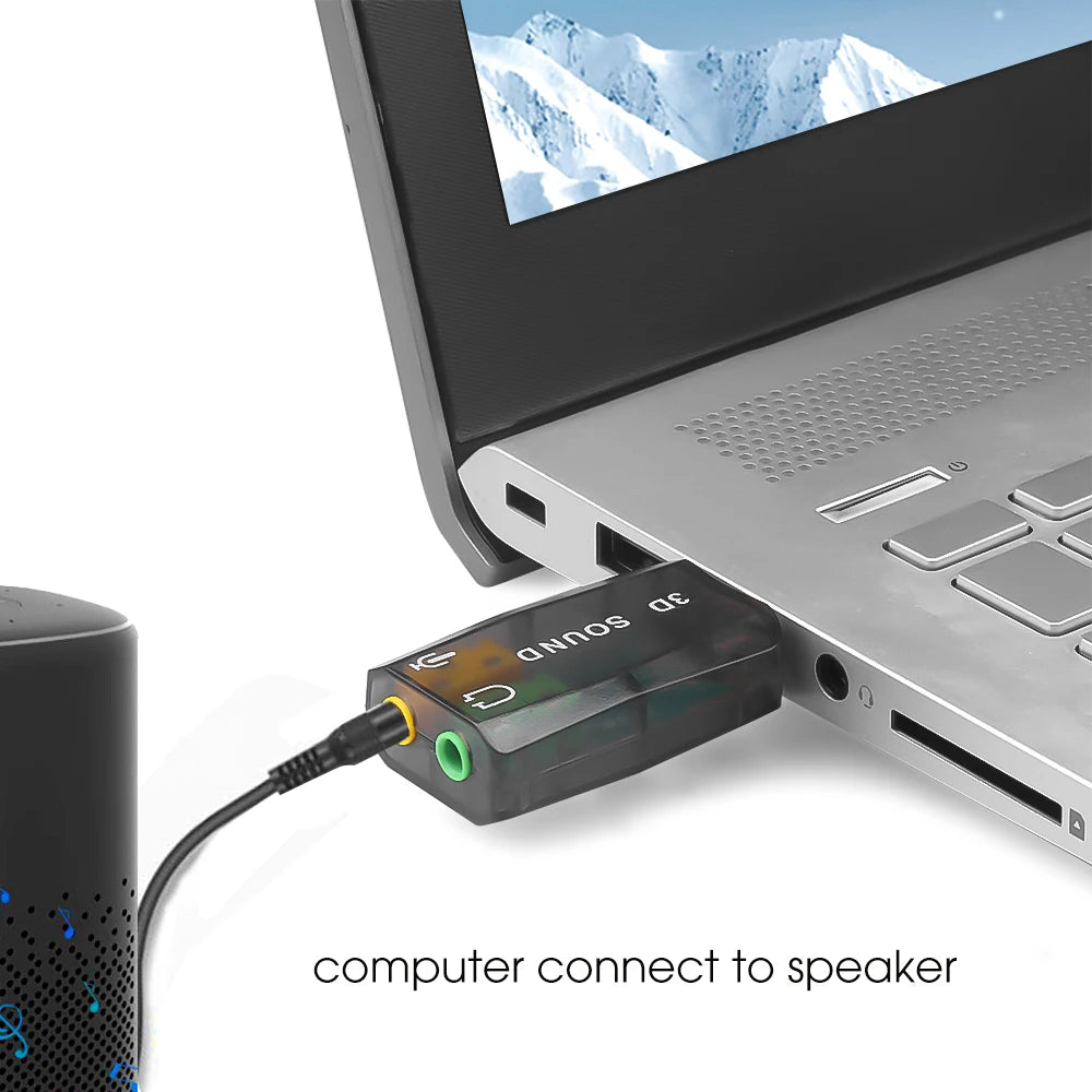 Mini USB External Sound Card – HiFi Stereo 3.5mm Adapter USB Sound Card HIP