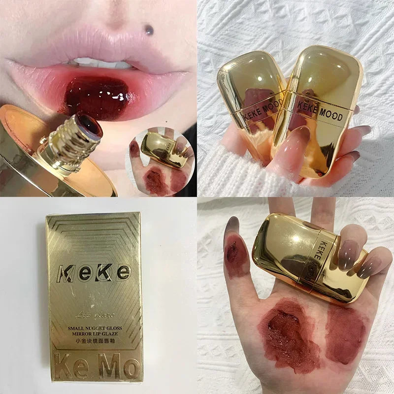 Mirror Water Lip Glaze To Matte Lipstick Makeup Waterproof Long Lasting Lip Gloss Rich Color Silky Not Fade Lips Mud Lip Tint HIP 04