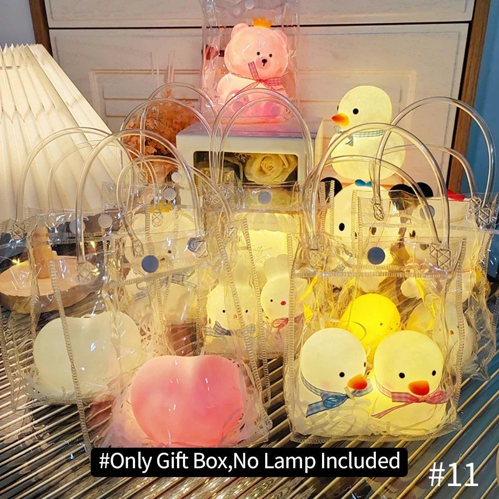 Vinyl Night Light Bedroom Decor Lights Button Battery Powered Moonlight Cartoon Animal Lamps Children Gift Decorative Lamp HIP Only Bag