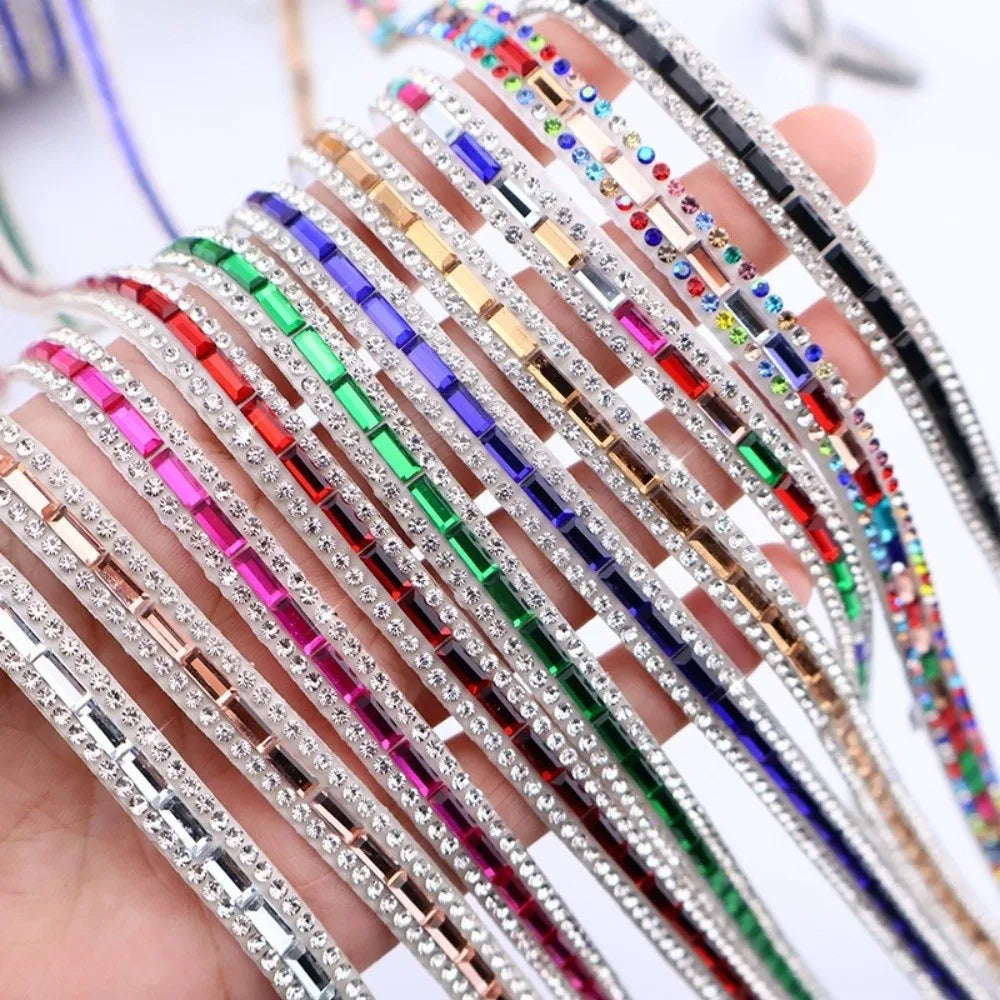 Self-Adhesive Rhinestone Strip – Flexible Crystal DIY Trim Rhinestone Craft Trim HIP