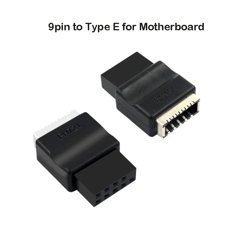 USB 2.0 9-Pin to Type-E Key-A Front Panel Adapter | OULLX USB Header Adapter HIP