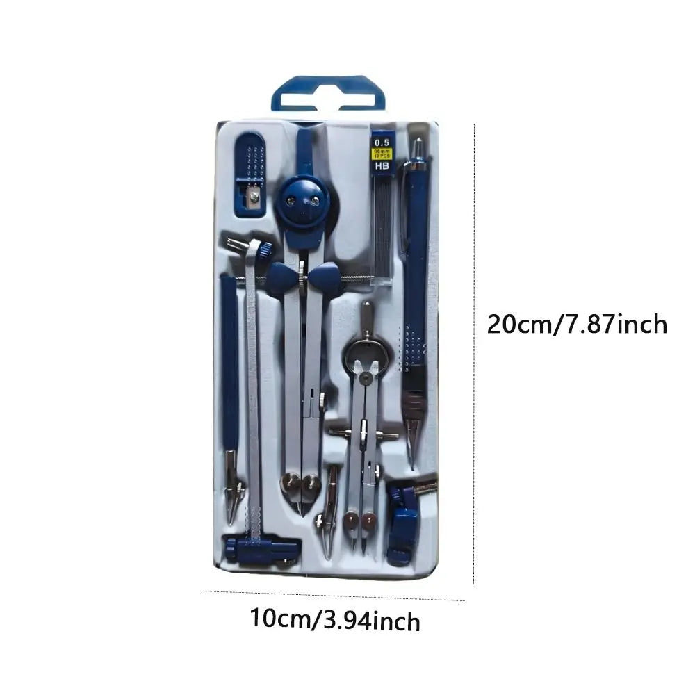 7-Piece Drawing Compass & Ruler Kit – Stainless Steel Set Drawing Compass Set HIP