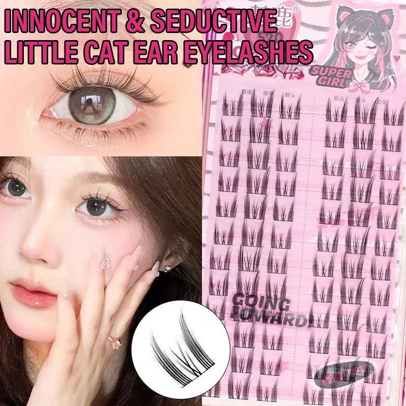 Large Capacity Segmented Lashes Transparent Black Band Sunflower False Eyelashes Natural Soft Fairy Style for Effortless Volume HIP 05