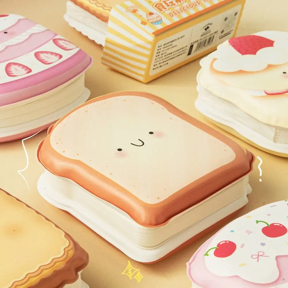 Cartoon Toast Squeeze Toy Notebook – Mini PU Memo Pad Novelty Mini Notepad HIP